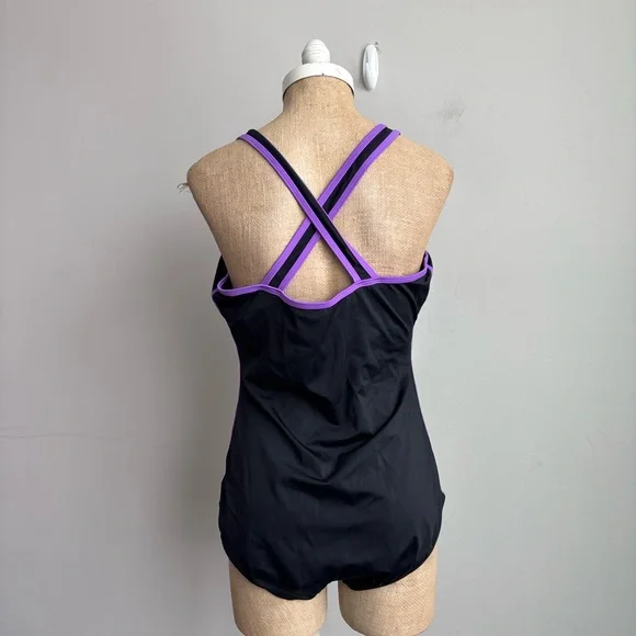 Aquabelle Plus Size One Piece Swimsuit Relay X-Back Swim Size 18 - Picture 4 of 5